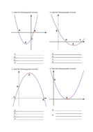Interpreting Quadratic Graphs - Worksheet | Teaching Resources