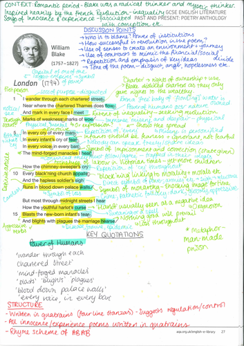 Aqa Power And Conflict Poems Annotated Teaching Resources