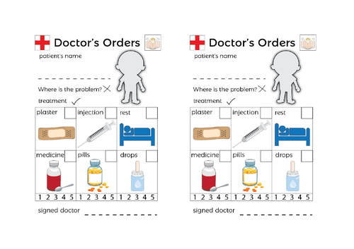 Doctor's Orders Role Play Writing Frames | Teaching Resources