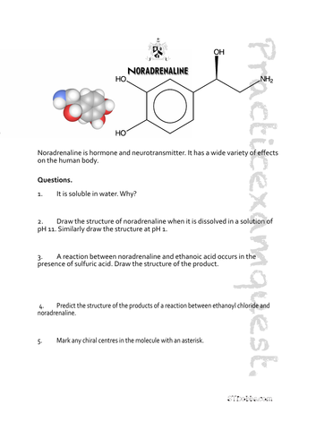 Noradrenaline: Practicexamquest