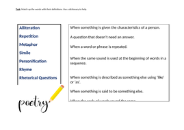 Poetic Devices for Key Stage 3 | Teaching Resources