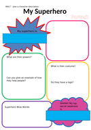 Superhero character description plan | Teaching Resources