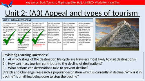 BTEC Nationals level 3 Travel and Tourism (2019 Spec) Unit 2 Section A ...