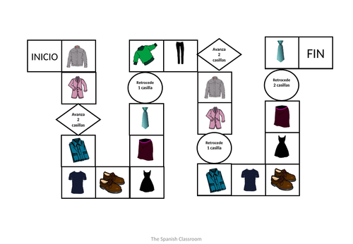 Clothing Vocabulary Activities & Games Unit in Spanish (La ropa)