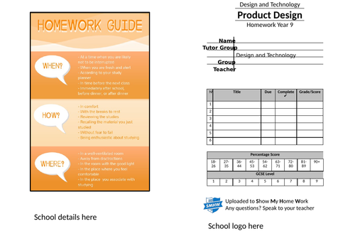 KS3 Design Technology Homework BOOKLETS | Teaching Resources