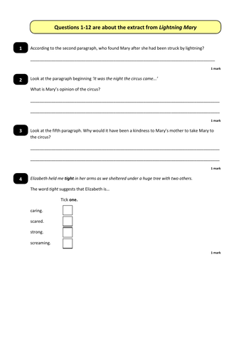 booklet 1 year 6 sats prep reading comprehension based on analysis of