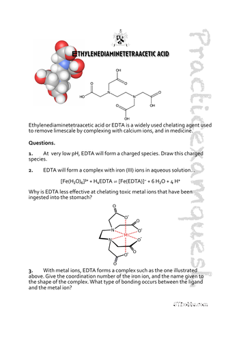 Ethylenediaminetetraacetic acid: Practicexamquest