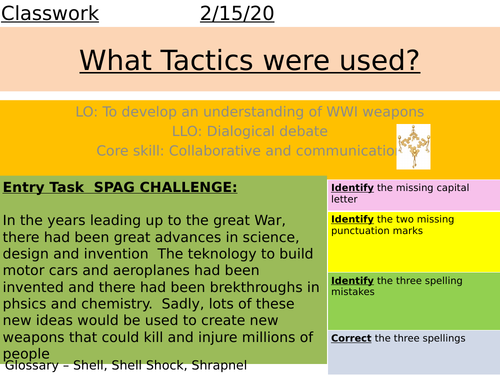 Trench Fighting and Weapons