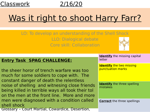 Harry Farr - Shell Shock WWI