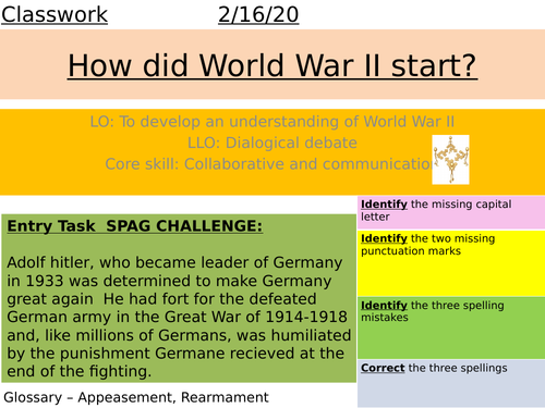 Causes of WWII World War Two