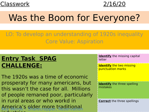 Inequality of the Boom - USA 1920s - AQA