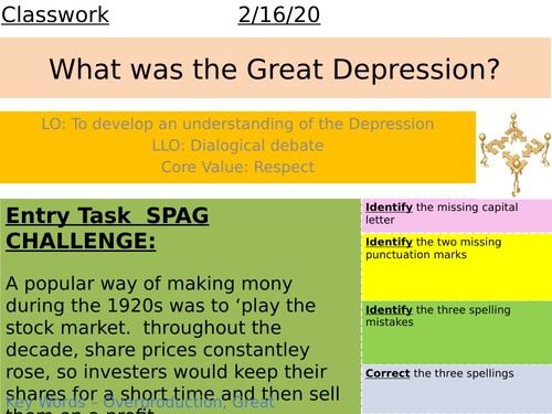 Wall Street Crash and Great Depression - AQA - USA