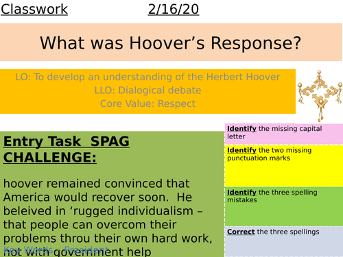 President Hoover and Depression - AQA