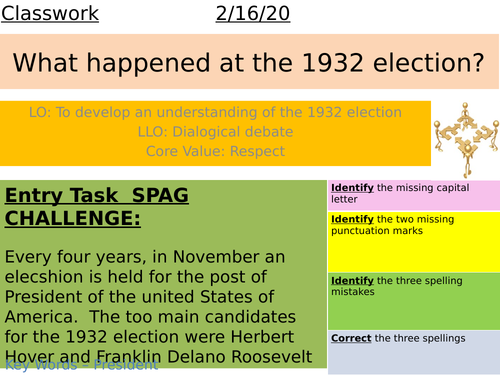 1932 elections - Hoover - FDR - AQA