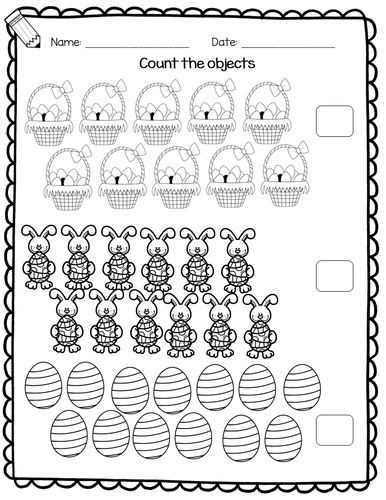 easter maths worksheets for reception and year 1 counting number