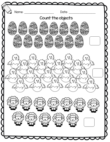 easter maths worksheets for reception and year 1 counting number