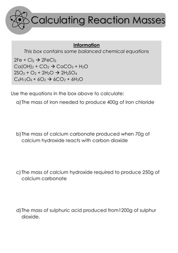 Calculating Reaction Masses - Full Lesson | Teaching Resources