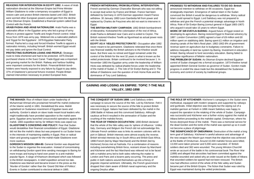 A level History Knowledge Organiser Britain Losing and Gaining an Empire Topic 7