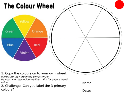 Colour Wheel Worksheet KS3 Differentiated | Teaching Resources