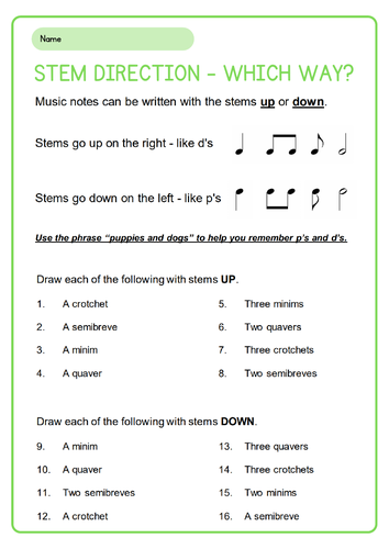 music-stem-direction-which-way-teaching-resources