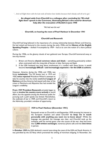 OCR A Level History: Churchill and Roosevelt