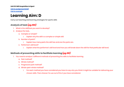 BTEC Level 3 In Sport - Unit 23 Complete Package | Teaching Resources