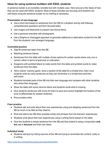ESOL EAL ESL Entry 3 Travel Transport Nightmare Journey Sentence 