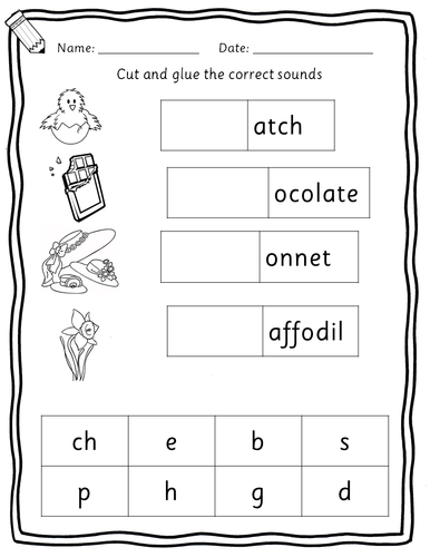 Easter vocabulary phonics writing worksheets | Teaching Resources