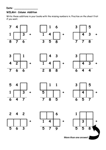 column-addition-3-digit-missing-number-no-carrying-teaching-resources