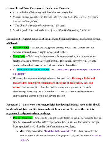 ocr exemplar essays religious studies