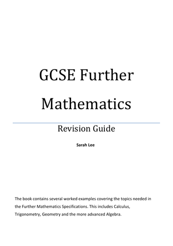 Further Maths GCSE Revision Guide | Teaching Resources