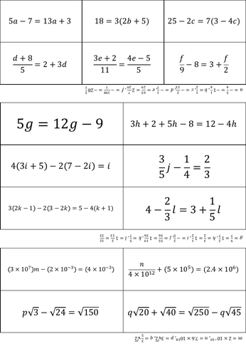 Solving equation - practice | Teaching Resources