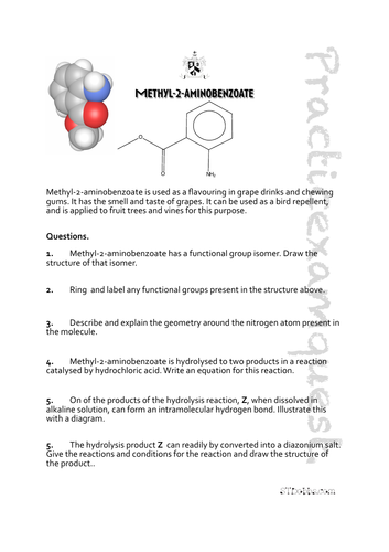 Methyl-2-aminobenzoate: Practicexamquest