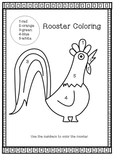 Rooster Coloring (Freebie!) | Teaching Resources