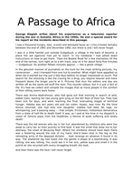 my trip to africa essay