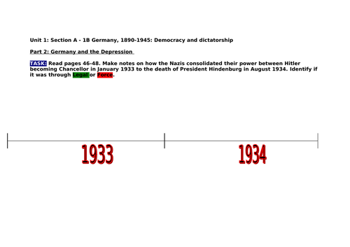 eliminating his opposition 1933 34 Teaching Resources