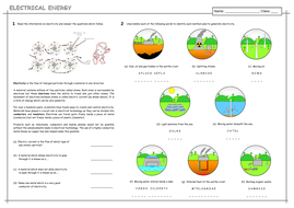 Electrical Energy A3 Worksheet | Teaching Resources