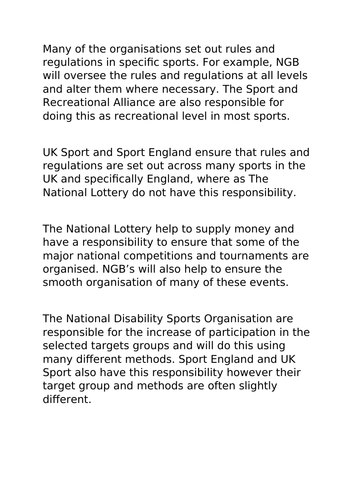 Unit 3 Sports Development LO1.2 Roles and Responsibilities | Teaching ...
