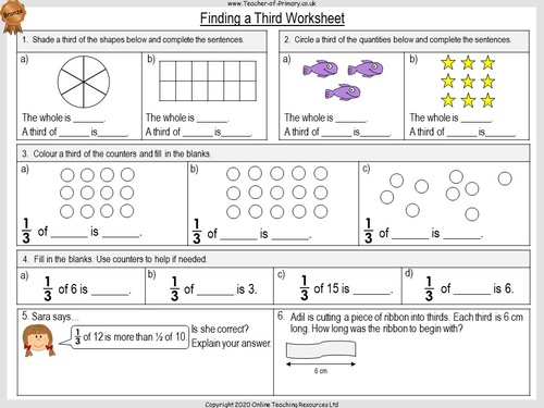 Thirds - Year 2 | Teaching Resources