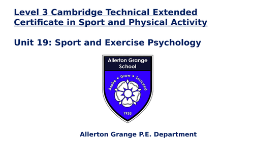 Cambridge Technical Sports Psychology Unit 19 LO5 Mental Health and Wellbeing