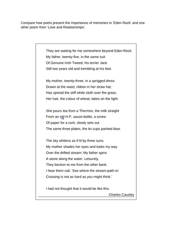 AQA Poetry practice questions | Teaching Resources