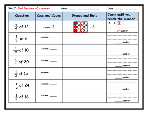 Finding Fractions of a Number - 3 different methods