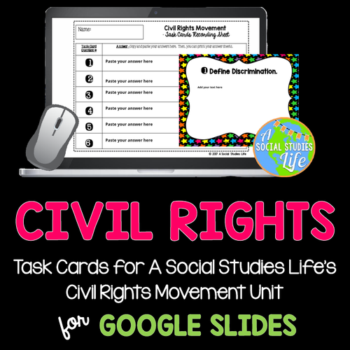 Civil Rights Movement Task Cards GOOGLE DRIVE DISTANCE LEARNING ...