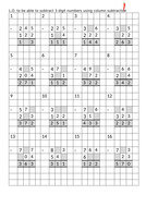 Differentiated Missing number calculations for Column addition and
