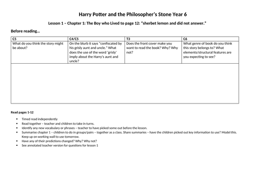 Harry Potter  - Guided Reading (Year 6)