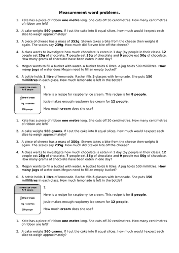 Mixed measurement problems Year 5 | Teaching Resources