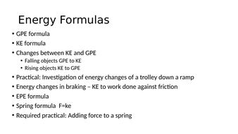 AQA GCSE (9-1) Physics Energy Formulas PowerPoint | Teaching Resources