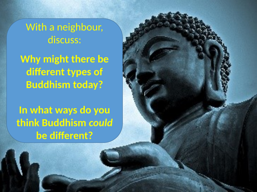 KS3 Different Types of Buddhism (Lesson & worksheet for use with 'The ...