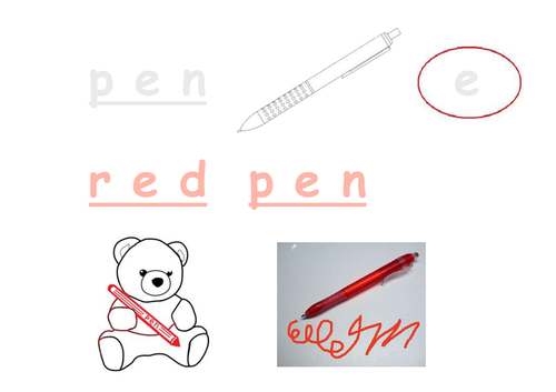 Phonics - red pen  writing sheet