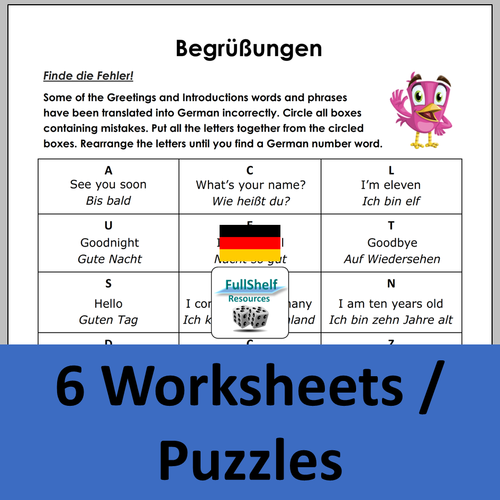 German Greetings Worksheets Teaching Resources